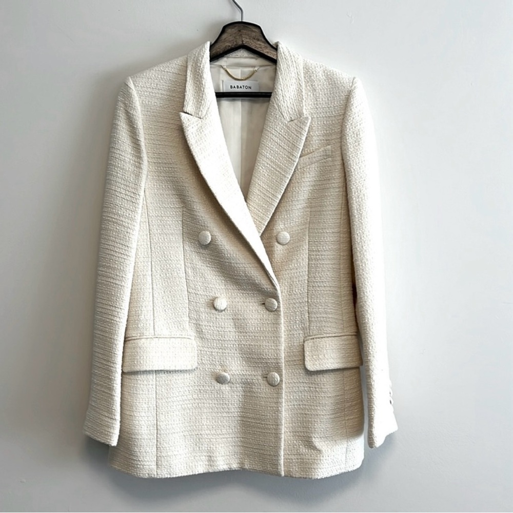 Aritzia babaton cream tweed Samuel blazer sz 4 worn once